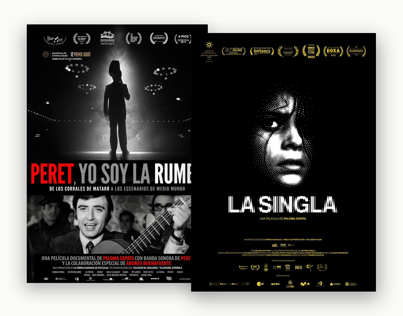 Pack pósters de La Singla y Peret firmados por Paloma Zapata